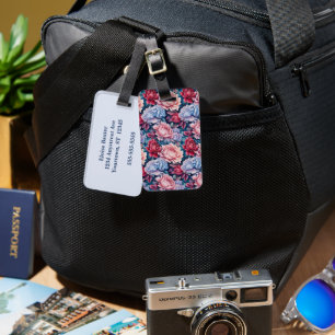Blau und Rosa Blume Blau hinten Gepäckanhänger