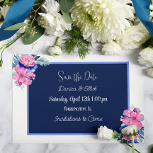 Blau und Rosa Blütenhochzeit retten Termine