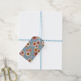 Blau und Rosa Daisy Floral Geschenkanhänger