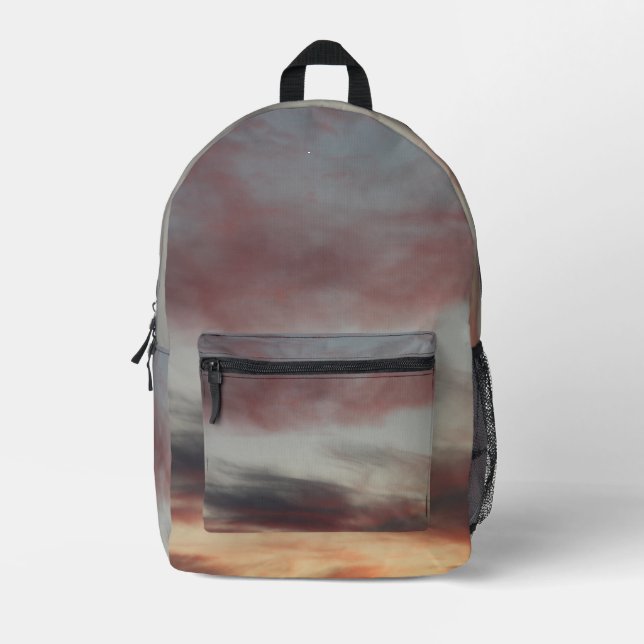 Blau und Rosa Dusty Sky Foto Bedruckter Rucksack (Vorderseite)