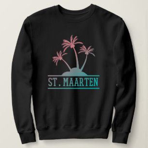 Blau und Rosa Gradient St Maarten   Sint Martin Sweatshirt