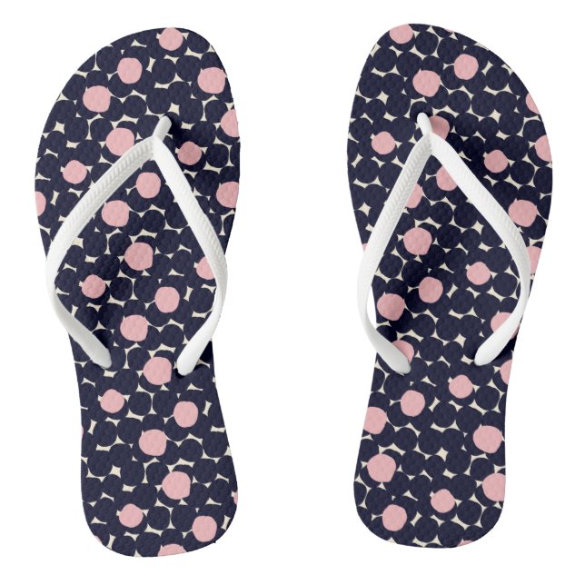 Blau und Rosa großes Punktemuster Flip Flops (Fußbett)