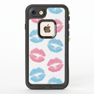 Blau- und Rosa-Lippen-Muster, Lippenstift, Kuss