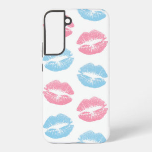 Blau- und Rosa-Lippen-Muster, Lippenstift, Kuss Samsung Galaxy Hülle