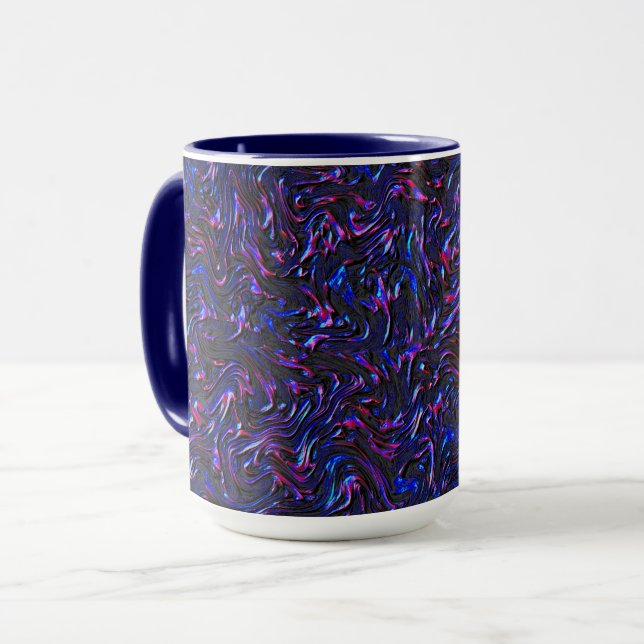Blau und rosa mit Wandstruktur Tasse (Vorderseite Links)