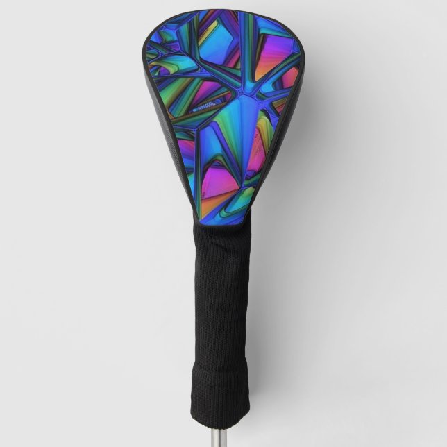 Blau und Rosa Modernes Abstrakt Golf Headcover (Vorderseite)