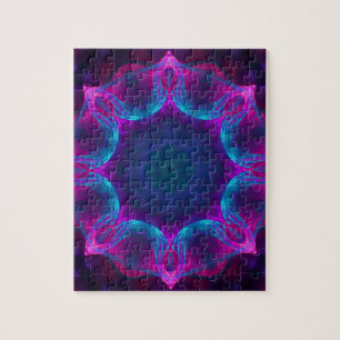Blau und Rosa Neon Dark Kaleidoskop Gradient