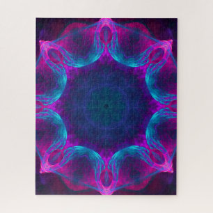 Blau und Rosa Neon Dark Kaleidoskop Gradient
