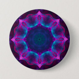 Blau und Rosa Neon Dark Kaleidoskop Gradient Button
