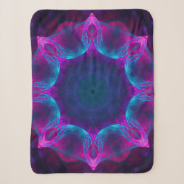 Blau und Rosa Neon Dark Kaleidoskop Gradient Sherpadecke