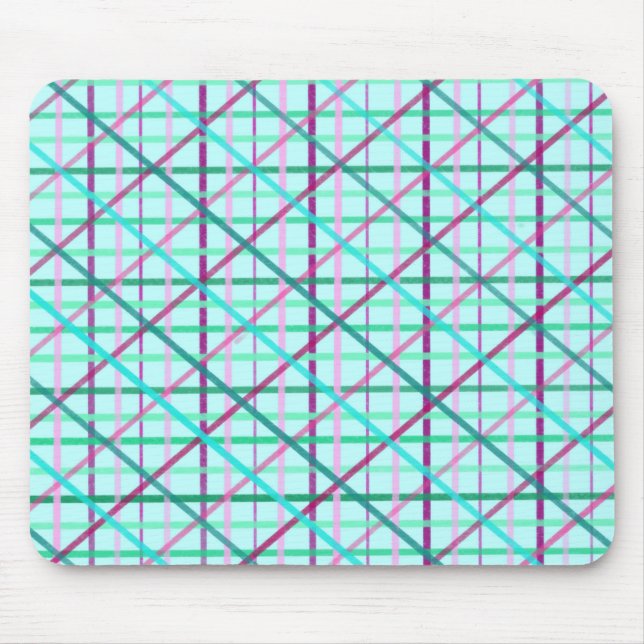 Blau und Rose Prüfmuster Mousepad (Vorne)