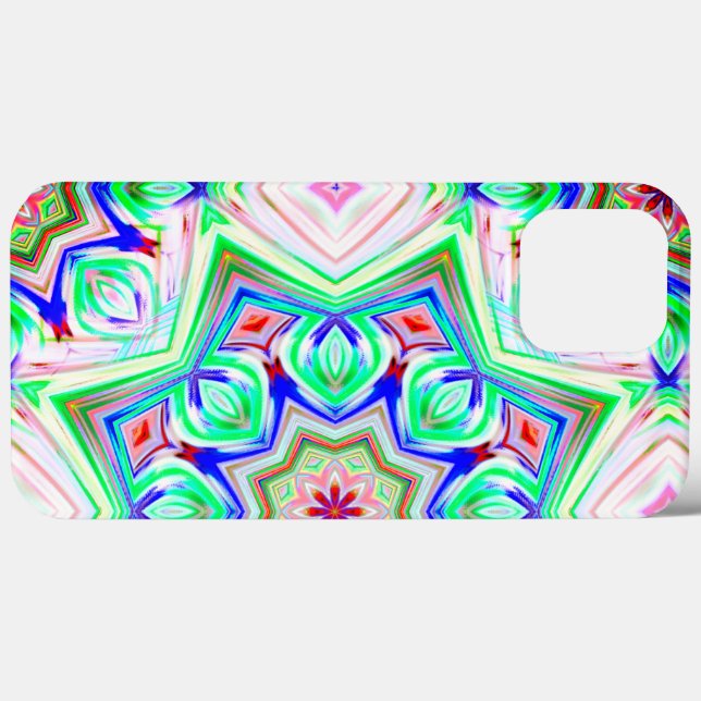 Blau und Rot 8 Sterne Kaleidoskop Case-Mate iPhone Hülle (Rückseite (Horizontal))