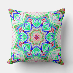 Blau und Rot 8 Sterne Kaleidoskop Kissen