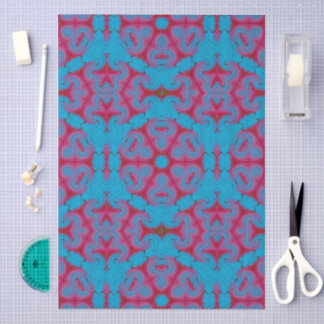 Blau und Rot Boho Seidenpapier