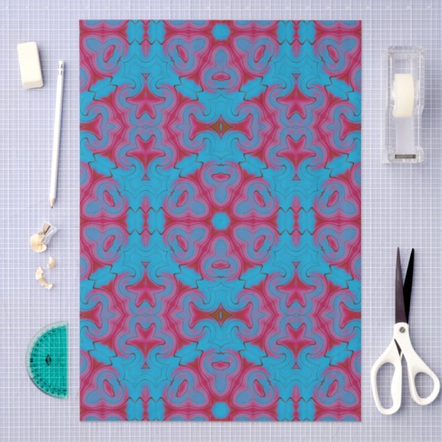 Blau und Rot Boho Seidenpapier (Handwerk)