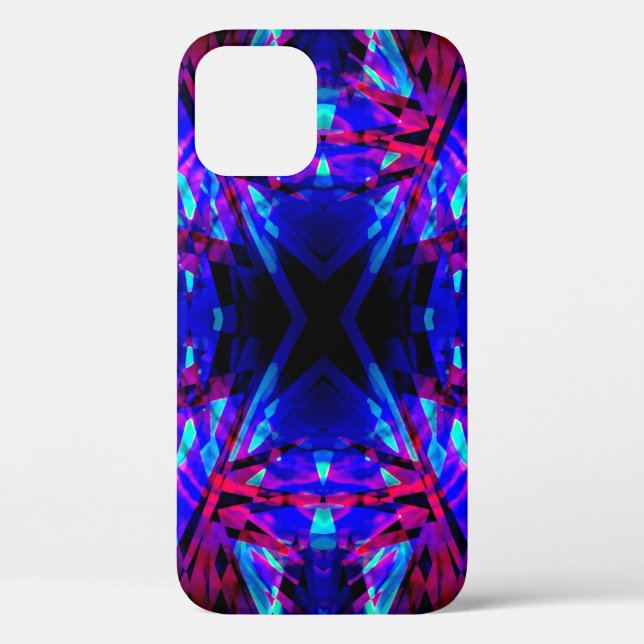 Blau und Rot Kaleidoskop Muster Case-Mate iPhone Hülle (Rückseite)