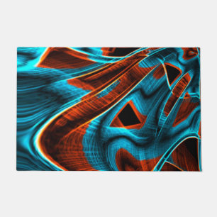 Blau und rot mit Grooves Fußmatte