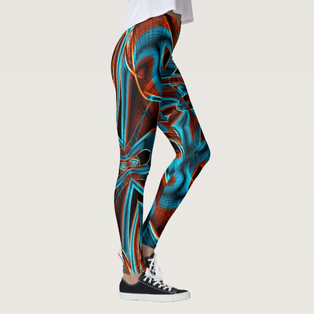 Blau und rot mit Grooves Leggings (Rechts)
