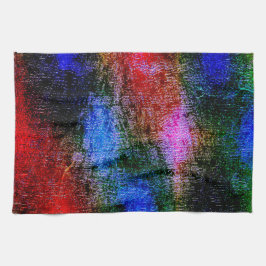 Blau und Rot mit Ölfarbe gehäutet Geschirrtuch