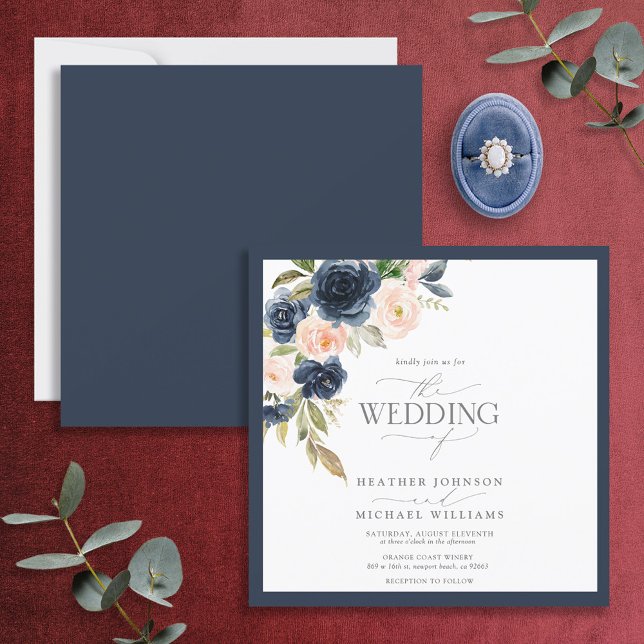 Blau und rot pinkfarbene Aquarellschrift Einladung (Von Creator hochgeladen)