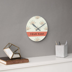 Blau und Rot, Rot, Ihr Name Runde Wanduhr