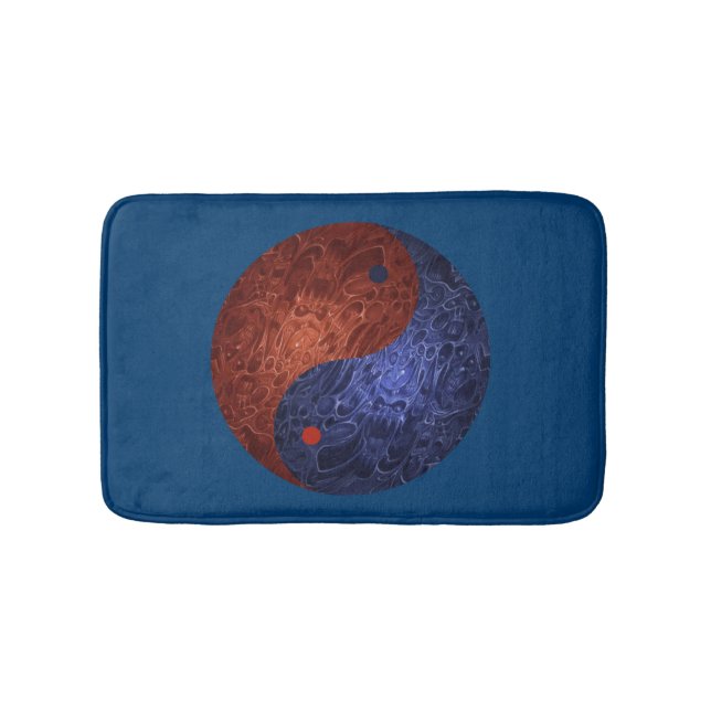 Blau und Rot Yang Bath Mat Badematte (Vorderseite)
