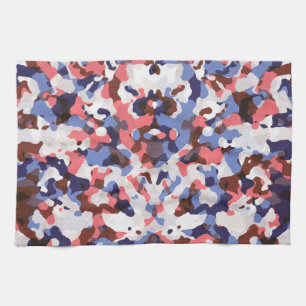 Blau und rotes Tarnungsmuster Geschirrtuch