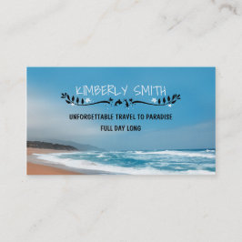 Blau und Sandy Beach Whimsical Visitenkarte
