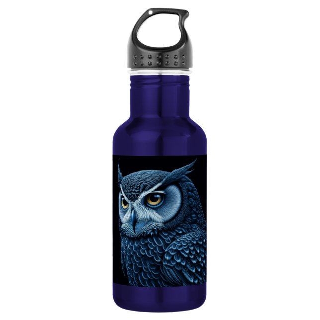 Blau und Schwarz Edelstahlflasche (Vorderseite)