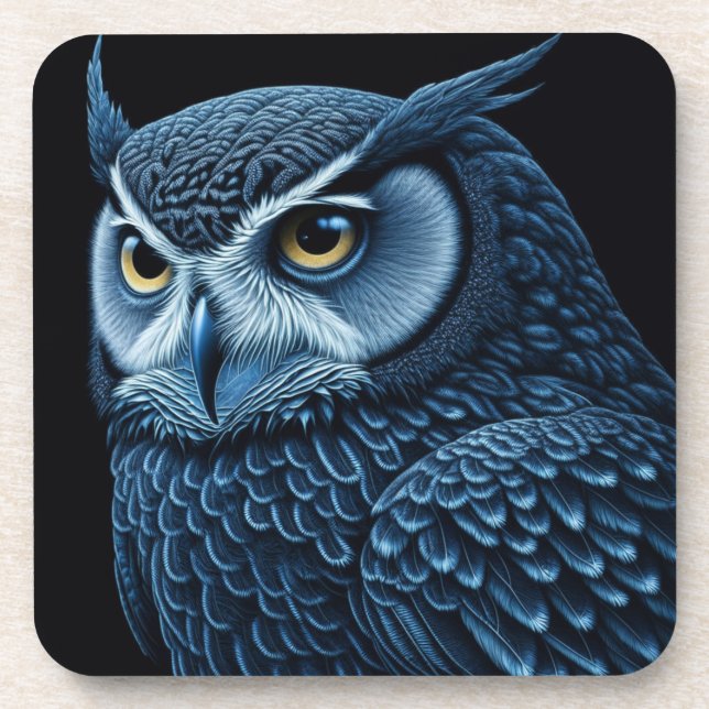 Blau und Schwarz Getränkeuntersetzer (Vorderseite)