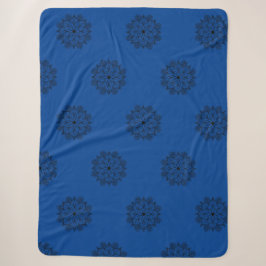 Blau und Schwarz Mandala Sherpa Blanket Sherpadecke