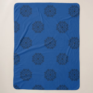 Blau und Schwarz Mandala Sherpa Blanket Sherpadecke