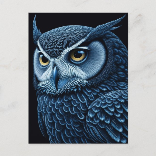 Blau und Schwarz Postkarte (Vorderseite)