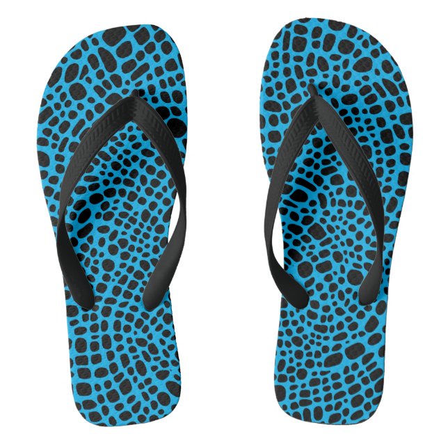 Blau und Schwarz Psychedelisch, Oragnisches Hautmu Flip Flops (Fußbett)