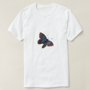 Blau- und Schwarz-Schmetterling-Grafikdruck T-Shirt