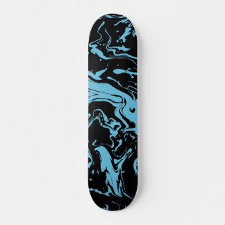 Blau und Schwarz Wirbel abstrakte Flüssigfarbe Skateboard