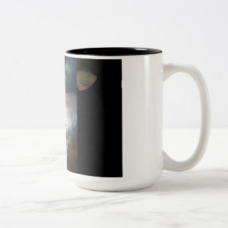 Blau- und Schwarz-Zuhause Zweifarbige Tasse