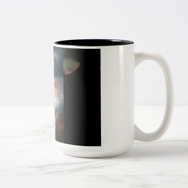 Blau- und Schwarz-Zuhause Zweifarbige Tasse (Rechts)