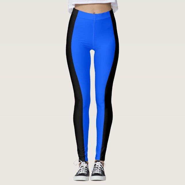Blau- und Schwarze Leggings (Vorderseite)