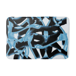 Blau- und schwarze Schrotte oder Bänder zerstört Badematte