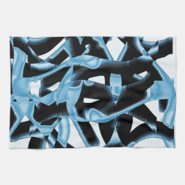 Blau- und schwarze Schrotte oder Bänder zerstört Geschirrtuch