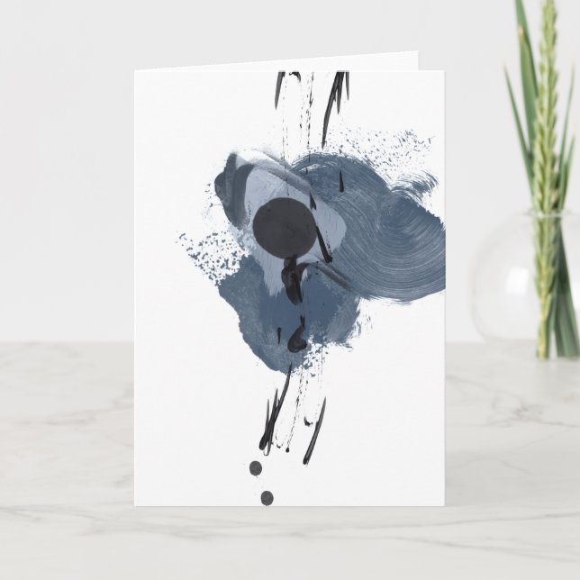 Blau- und Schwarzer Splash II | Blue Black Paint S Karte (Vorderseite)