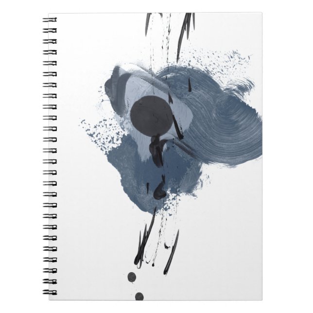 Blau- und Schwarzer Splash II | Blue Black Paint S Notizblock (Vorderseite)
