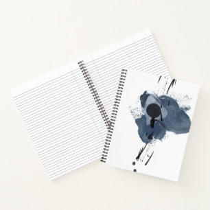 Blau- und Schwarzer Splash II Blue Black Paint S Notizbuch