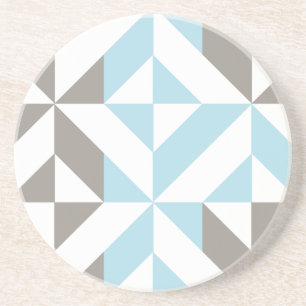 Blau und Silber Geometric ZigZag Getränkeuntersetzer