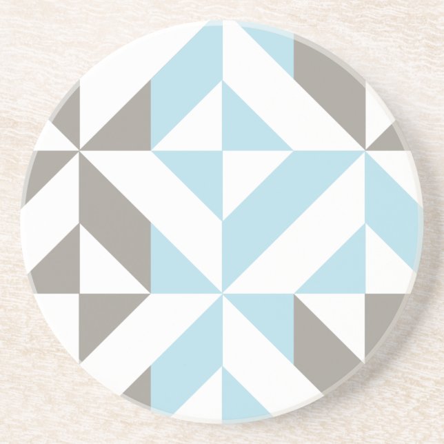 Blau und Silber Geometric ZigZag Getränkeuntersetzer (Vorne)