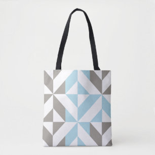 Blau und Silber Geometric ZigZag Tasche