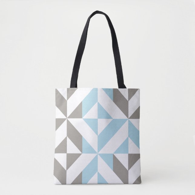 Blau und Silber Geometric ZigZag Tasche (Vorderseite)