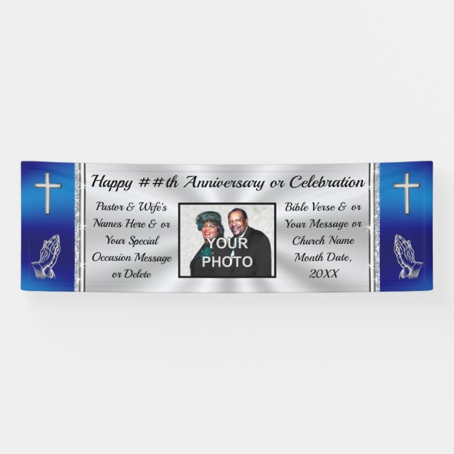 Blau und Silber, Kirchenbanner für jeden Anlass Banner (Horizontal)