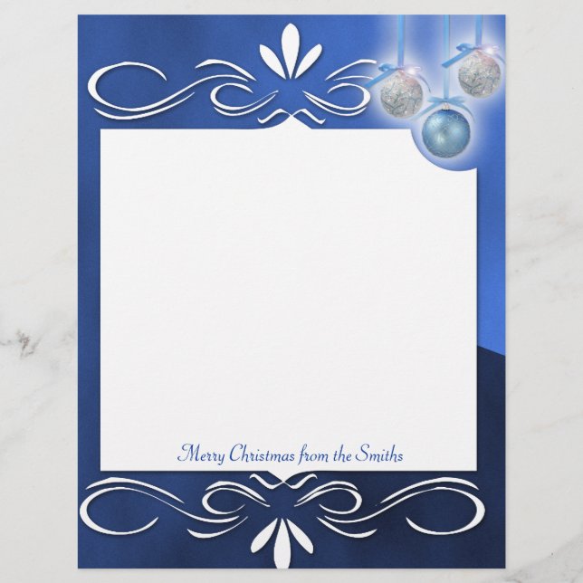 Blau und Silber Ornamente auf einem blauen (Vorderseite)